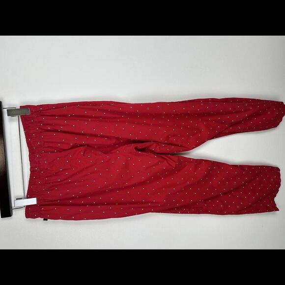 Tommy Hilfiger Red Logo'd Pajama Lounge Cotton Pants w‎ Pockets SIZE S - Picture 3 of 5